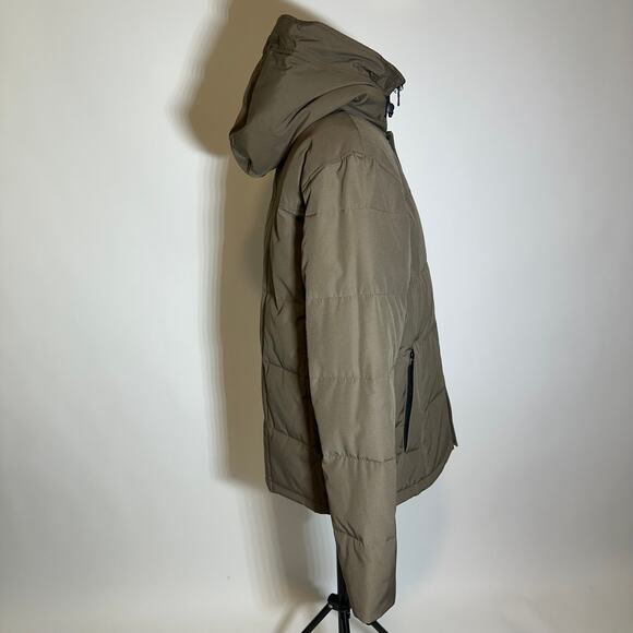 G.H. Bass Co. Brown Quilted Puffer Coat Jacket Hooded Zip Up Womens Size Medium - Picture 2 of 11